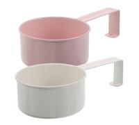 UPKOCH Lot de 2 Cuillères Doseuses en Fer pour Détergent - Cuillères Utilitaires Manche Ergonomique Coloris Rose et Blanc - Doseurs Précis pour Lessive Liquide et Poudre Usage