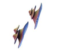 UPKOCH Lot de 2 Décorations Champignons 3D Imprimés pour Aquarium et Terrarium Autocollants Double Couche Jaune Bleu et Violet Accessoires pour Reptiles et Poissons Décoration