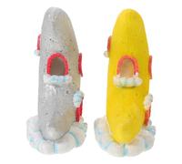 UPKOCH Lot de 2 Décorations en Résine pour Aquarium Cachettes pour Crevettes et Bettas Micro-Paysage de Lune Accessoires pour Aménager Petits Aquariums D’Eau Douce Abris Décoratifs