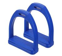 UPKOCH Lot de 2 Étriers de Selle de Cheval Bleu Grand Format en Plastique avec Coussin en Caoutchouc Antidérapant, Étriers de Sécurité Haute Résistance pour Équitation Anglaise,