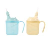 UPKOCH Lot de 2 gobelets d'allaitement anti-fuites avec paille pour personnes âgées, handicapées et alitées - Gobelet d'alimentation liquide pour dysphagie et maternité 300 ml