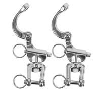 UPKOCH Lot de 2 Manilles Pivotantes à Ressort en Acier Inoxydable 316, Crochet à Dégagement Rapide 70 Mm pour Matériel de Bateau, Mousqueton de Drisse de Voile Robuste, Accastillage