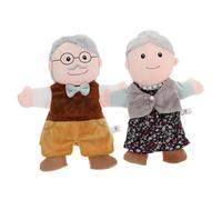 UPKOCH Lot de 2 Marionnettes à Main Éducatives pour Garçon et Filles, Personnages en Peluche Grand-père et Grand-mère, Créatif pour Raconter des Histoires et Jeu de Rôle Familial,