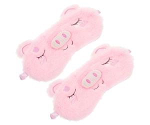 UPKOCH Lot De 2 Masques De Sommeil Peluche Au Cochon, Couvre-yeux Pour Dormir Garçon Et Filles, Rose, Doux Et Confortable, Occultant Lumière, Soirée Pyjama Et Sommeil Réparateur