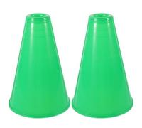 UPKOCH Lot de 2 Mégaphones Verts en Plastique 18 Cm pour Encouragement Sportif, Klaxon de Football Portable, Corne de Fête pour Matchs, Fêtes et Activités en Plein Air
