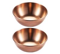 UPKOCH Lot de 2 mini coupelles rondes en céramique - En acier inoxydable - Pour sauce soja - Or rose