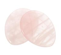 UPKOCH Lot De 2 Mini Pierres Pouce En Cristal Naturel Rose, Plaque De Grattage Ovale Anti-stress Portable, Massage Relaxant Visage Et Corps, Soulagement Anxiété Pour Bien-être Quotidien