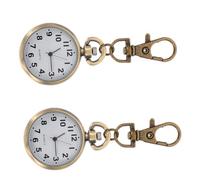 UPKOCH Lot De 2 Montres Infirmière De Poche Porte-clés Unisexes Cadran Chiffres Romains Style Vintage Métal Argenté Surveillance Médicale Examen Infirmier