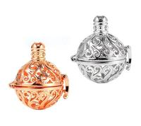 UPKOCH Lot de 2 Pendentifs Creux Géométriques en Spirale pour Collier DIY Acier Inoxydable Argenté et Plaqué Rose Pendentifs Suspendus à Huile Aromatique pour Création de Bijoux