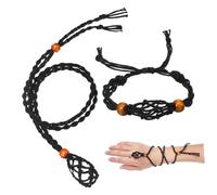 UPKOCH Lot De 2 Porte-colliers En Cristal Corde Tressée Noire, Réglable Et Légère, Pour Colliers Et Bracelets, Usage Quotidien Et Voyage, Dimensions Grandes, Accessoires Cage Porte-pierres