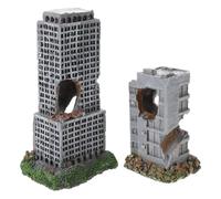 UPKOCH Lot de 2 ruines décoratives pour Aquarium : Grotte rocheuse, Refuge de château en résine, maquettes de bâtiments Antiques pour l'aménagement paysager de Votre Aquarium.