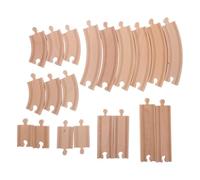 UPKOCH Lot de 20 Rails de Train en Bois, pièces d'extension pour la Plupart des Grands Trains Miniatures, Droits et Courbes