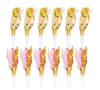 UPKOCH Lot de 24 Sifflets Jouets pour Garçon et Filles en Plastique Pompons Rose Doré et Blanc Doré, Accessoires Légers et Portables pour Fête Anniversaire Garçons et Filles, Ambiance