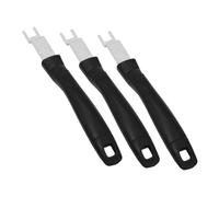 UPKOCH Lot De 3 Pinces en Acier Inoxydable pour Barbecue Domestique, Lève-grilles Universels Poignée Noire, Outil Pratique Anti-brûlure pour Grillades, Pique-niques Et Camping