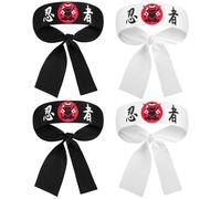 UPKOCH Lot De 4 Bandeaux De Style Japonerie En Polyester Respirant, Polyvalents Pour Karaté, Soirées à Thème Cuisine Professionnelle