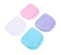 UPKOCH Lot De 4 Boîtes Portables Pour Prothèses Étui De Rangement Fin Et Compact Pour Gouttière De Contention Étui Respirant Pour Prothèse Partielle En