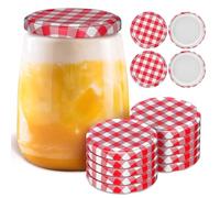 UPKOCH Lot de 40 couvercles de bocaux à confiture 72 mm en métal vichy rouge