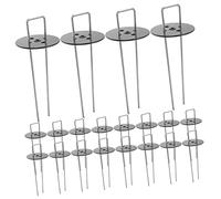 UPKOCH Lot de 40 Sets De Piquets De Jardin en Métal De U, 15 Cm x 3 Cm x 2,8 Mm, Galvanisés Blancs, 20 Rondelles, Fixation Résistante pour Pelouse, Toile Paysagère Et Camping Extérieur