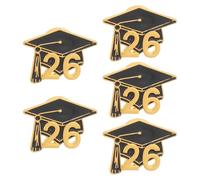 UPKOCH Lot de 5 Épinglettes Émaillées de Fin D’Études 2026 en Alliage de Zinc Broches Décoratives de Toque Accessoires Polyvalents pour Vêtements Paquet et Célébrations Scolaires