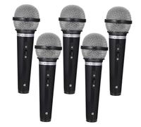UPKOCH Lot de 5 Microphones Factices Noirs, Accessoires de Micro pour Jeu de Rôle et Scène, Modèles Simulés Légers et Compacts, pour Garçon et Filles, Spectacles et Cosplay