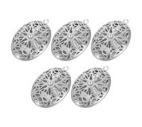 UPKOCH Lot de 5 Pendentifs Médaillon Ovales en Alliage Vintage, Breloques Créatives pour Collier Cadre Photo, Accessoires DIY pour Bijoux Personnalisés, Idéals pour Porte-photos
