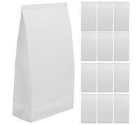 UPKOCH Lot De 50 En Papier Kraft Avec FenêTre Transparente Pour Biscuits, Pains, PâTisseries, RéUtilisables Et Scellables, 28 X 13 X 10 Cm