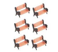 UPKOCH Lot de 6 Bancs Miniatures en Plastique Modèle 1/150 pour Maison de Poupée Décorations Miniatures pour Scène et Photo Petit Banc de Parc Assise et Accoudoirs