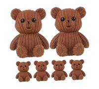UPKOCH Lot De 6 Mini Figurines D’Ours en Résine Marron pour Décoration Intérieure, Micro-paysages Et Décoration De Gâteau, Accessoires Décoratifs Multifonctionnels pour Fêtes Et Présents