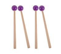 UPKOCH Maillets de Percussion pour Marimba et Temple Blocks en Bois et Caoutchouc, Légers avec Poignées Ergonomiques, 2 Paires pour Enseignement et Utilisation en ouleur Pourpre