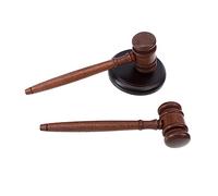 UPKOCH Marteau de Juge en Bois Naturel 3 Pièces Base Ronde Ensemble de Marteaux de Vente aux Enchères Compact pour Tribunal et Bureau