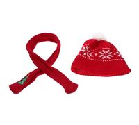 UPKOCH Mini Bonnet Tricoté Rouge 20 CM Motifs Flocons Mini Écharpe Rouge Sapin Accessoires de Décoration et Fournitures pour Loisirs Créatifs de Noël Ensemble 2 Pièces