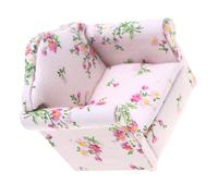 UPKOCH Miniature Dollhouse Sofa Floral Pattern Couch Model Miniature Living Furniture for Dollhouse Decoration and Fairy Garden Versatile Tiny Sofa Ornament for Birthday Holiday