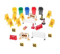 UPKOCH Miniature Panneaux de Signalisation et Barrières de Chantier Jouets Éducatifs pour Sensibilisation Sécurité Routière pour Garçon Fille pour Classes et Jeux Extérieur