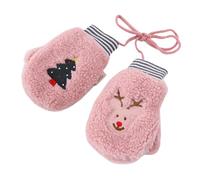 UPKOCH Mitaines d'Hiver pour Bébé à Doigts Longs en Tricot Rose Broderie Renne Chaudes et Douces Protection le Froid pour Tout-Petits Accessoires Hiver Essentiels pour Garçon et