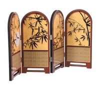 UPKOCH Modèle d'Écran pour Table, Écrans de Bureau de Style Chinois, Paravent Pliant Miniature en Bois, Décoration de Comptoir Portable pour Petits Espaces, Motifs Bambou Élégants