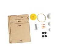 UPKOCH Modèle Éducatif du Système Solaire Soi-même pour Élèves, Simulateur Astronomique Manuel 3 Boules en Bois, Démonstration Orbitale Scientifique Scolaire pour Apprentissage Astronomie