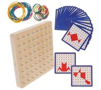 UPKOCH Montessori Jeu Éducatif Bois Géométrie Mathématique Garçon Fille Planche à Clous Stimulation Logique Créativité Couleur Aléatoire Couleur Aléatoire