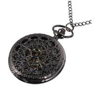 UPKOCH Montre De Poche Rétro Vintage Creuse avec Chaîne en Alliage Noir Grosse Taille Motif Toile D'araignée pour Homme Style Ancien Usage Quotidien Diamètre 6,5 Cm