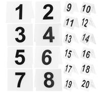 UPKOCH Numéros de Table Acryliques en V Réutilisables Blanc, Design Double Face Élégant, 20 Pièces pour Restaurant et Fêtes, Marqueurs Multifonction Compacts