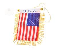 UPKOCH Ornement de Voiture Drapeau Américain Suspendu Double Face Pompons, Mini Taille, Matériau Solide, Accessoire pour Rétroviseur Intérieur, Décoration Automobile Festive