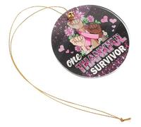 UPKOCH Ornement Pendentif Acrylique Ruban Rose Lutte Cancer Du Sein Décoration Voiture Légère et Résistante Cadeau Encouragement Octobre Rose Pendentif Suspendu Compact pour Auto