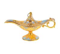 UPKOCH Ornement Rétro Lampe D'aladin Bleu Clair Motifs Sculptés, Centre de Table Vintage pour Décoration de Fête et Bureau, Pièce Maîtresse Décorative Élégante pour Salon ou Mariage