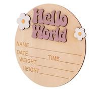 UPKOCH Panneau Annonce de Naissance en Bois pour Bébé, Panneau de Bienvenue Personnalisé, Format Moyen, Surface Lisse, Décoration Photo pour Chambre D’garçon et Filles, Accessoire