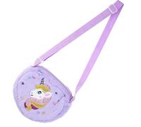 UPKOCH Paquet Bandoulière Licorne pour Petite Fille en Peluche Violette Pochette de Rangement Cœur Doux Petit Paquet à Main Garçon et Filles Bandoulière Ajustable pour Sorties et
