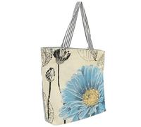 UPKOCH Paquet Fourre-tout en Toile Imprimée Bleu Vintage Paquet Bandoulière Réutilisable pour Courses Plage et Voyage Multifonctionnel et Solide