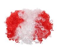 UPKOCH Perruque de clown afro duveteuse : perruque de supporter de football, couleur drapeau canadien, accessoire de déguisement pour homme et femme.