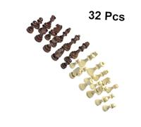 UPKOCH Pièces D'échecs en Bois Classiques 32 Pcs pour Joueurs Adultes Et Débutants, Grandes Pièces 7,6 Cm Bicolores Marron Et Blanc, Jeu Stratégique Éducatif pour Entraînement Mental Et Compétition