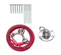 UPKOCH Piquet d'attache Rotatif en Acier Inoxydable 360° Corde de Fixation 3 Mètres, Piquet pour Chien D'extérieur, Accessoire Solide pour Liberté de Mouvement et Fixation au Sol Facile