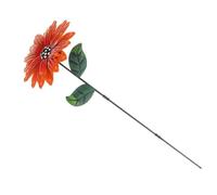 UPKOCH Piquet de Jardin Décoratif avec Fleurs Orange Accessoire Dinsertion Facile pour Pelouse et Pot Ornement Extérieur