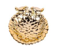 UPKOCH Plateau à Bijoux Céramique Doré Rangement Élégant pour Bagues Colliers et Bracelets Support Décoratif pour Bijoux et Accessoires Facile à Nettoyer et Compact